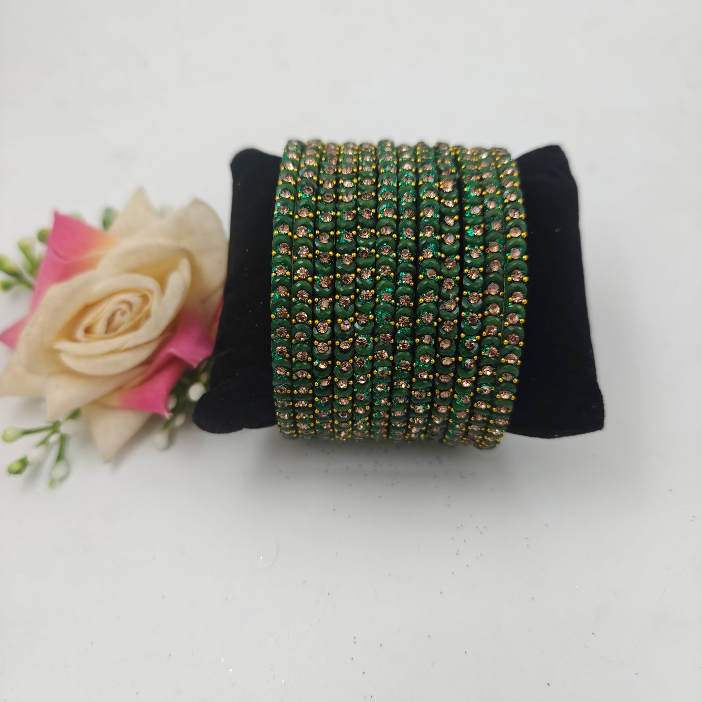 Navika Bangles Dhamaka Design Stone Studded Traditional Glass  Bangles Set for Women & Girls – One Dozen (Pack of 12)