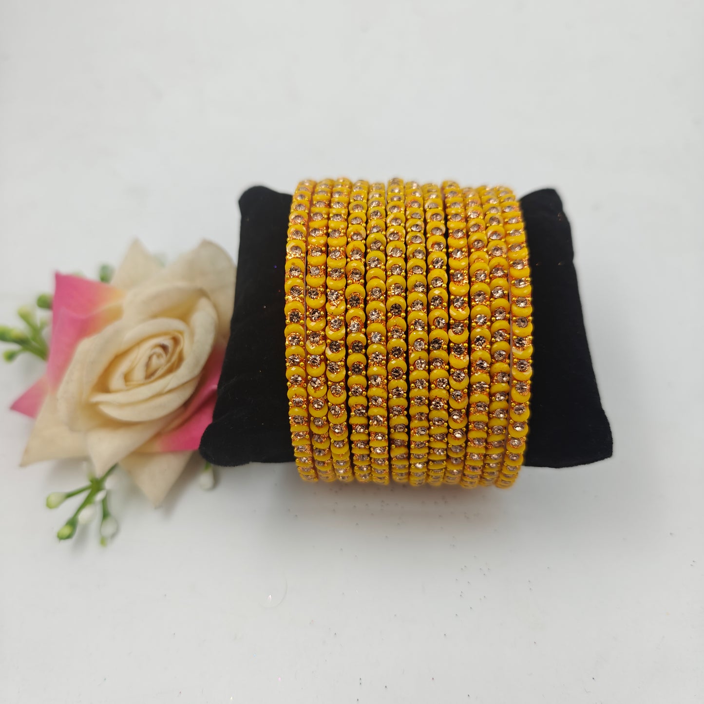 Navika Bangles Dhamaka Design Stone Studded Traditional Glass  Bangles Set for Women & Girls – One Dozen (Pack of 12)