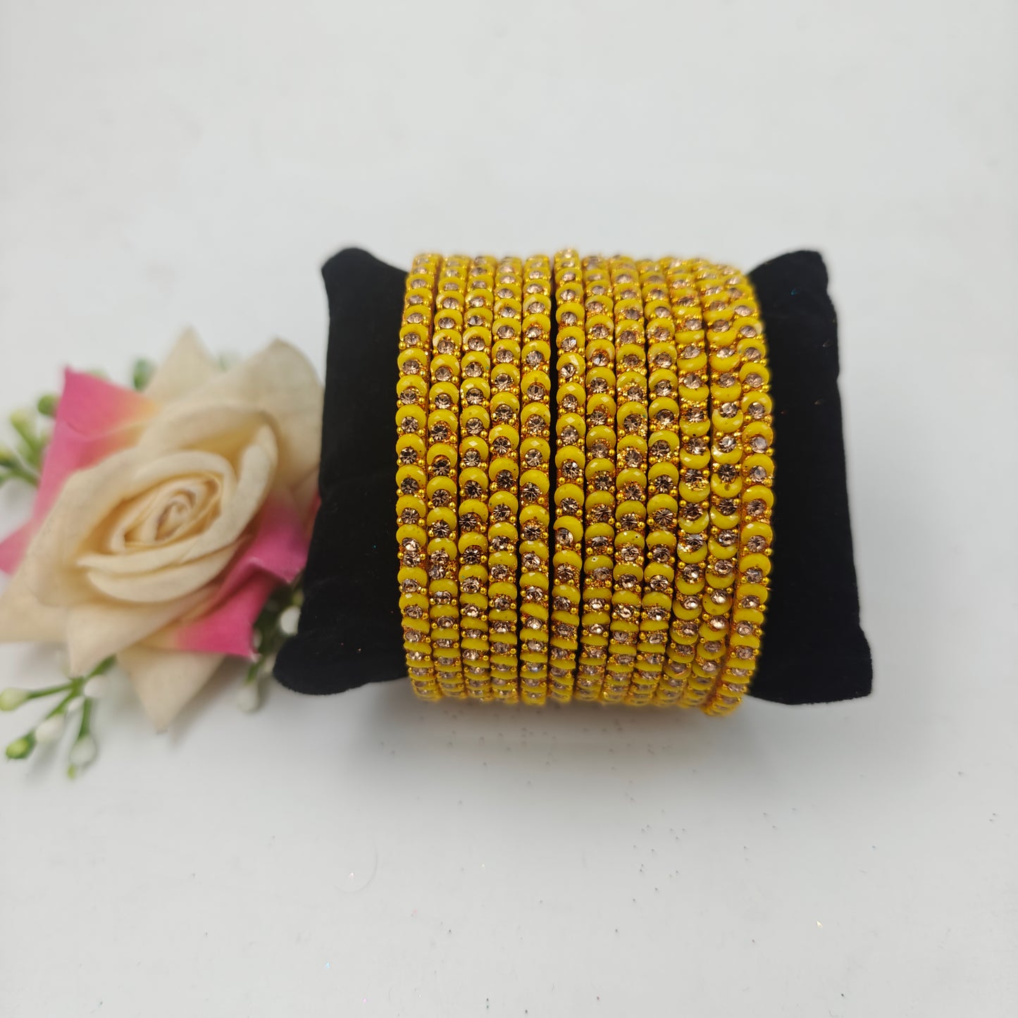 Navika Bangles Dhamaka Design Stone Studded Traditional Glass  Bangles Set for Women & Girls – One Dozen (Pack of 12)