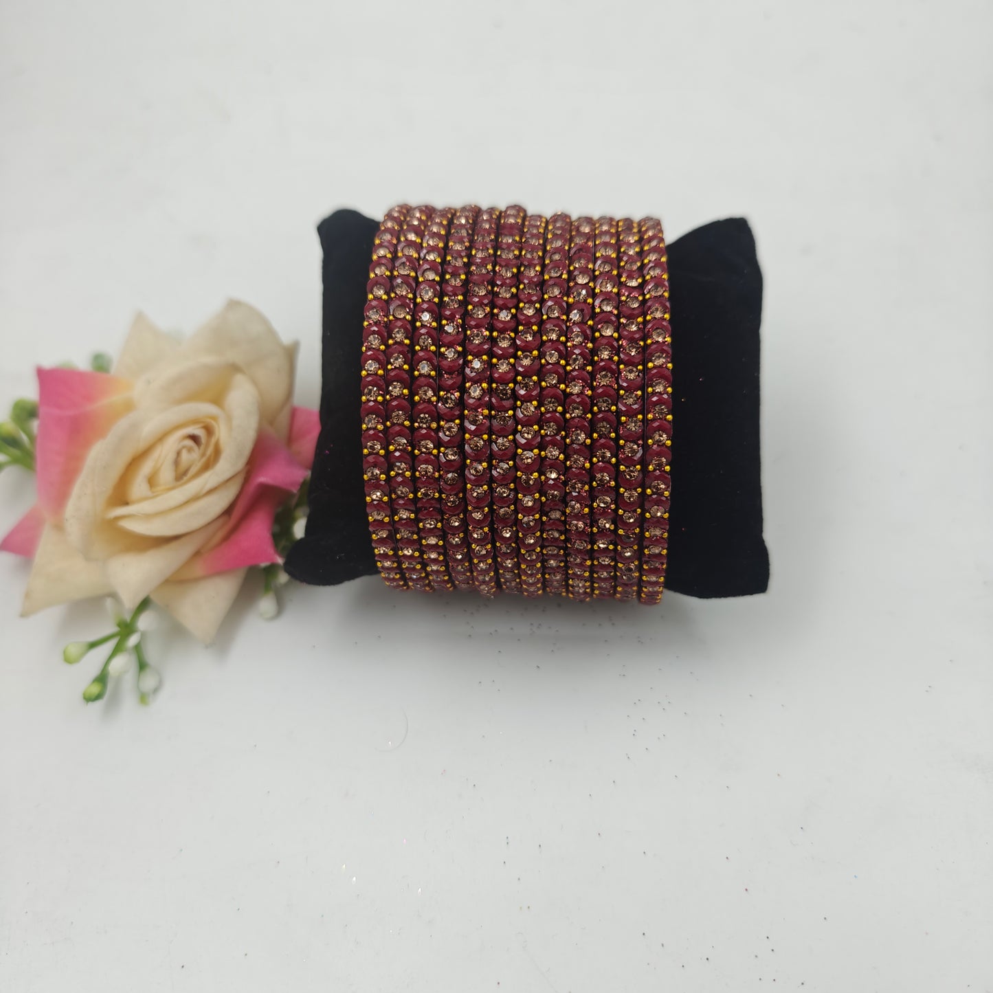Navika Bangles Dhamaka Design Stone Studded Traditional Glass  Bangles Set for Women & Girls – One Dozen (Pack of 12)