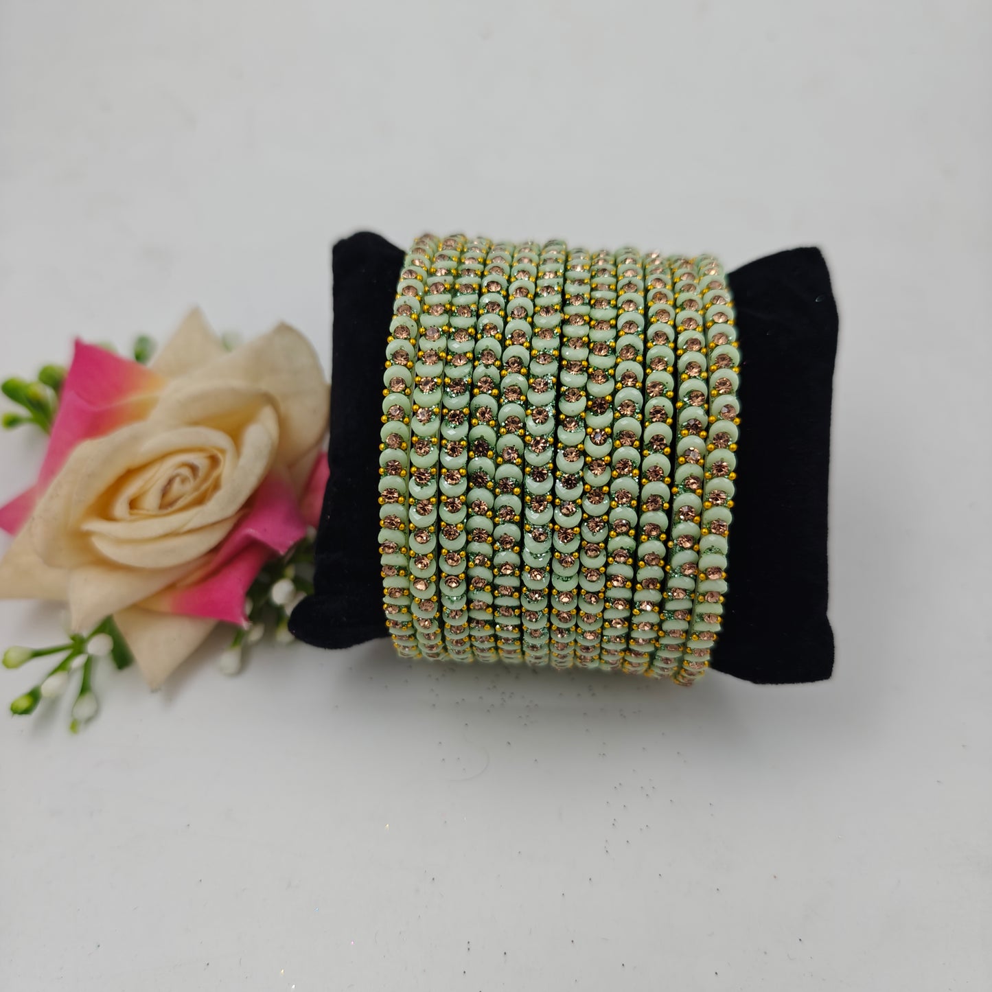 Navika Bangles Dhamaka Design Stone Studded Traditional Glass  Bangles Set for Women & Girls – One Dozen (Pack of 12)