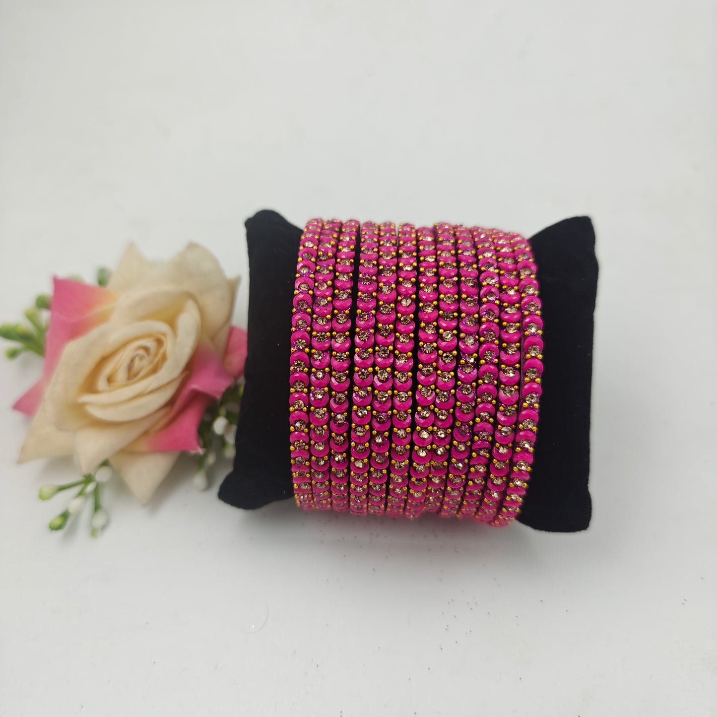 Navika Bangles Dhamaka Design Stone Studded Traditional Glass  Bangles Set for Women & Girls – One Dozen (Pack of 12)