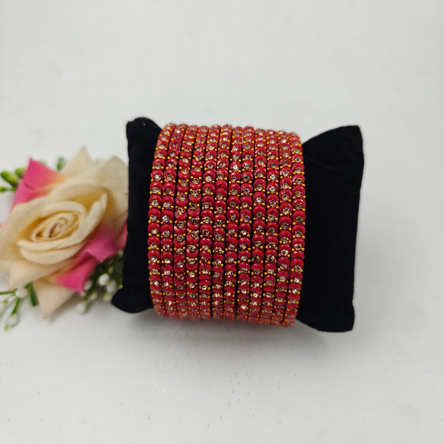 Navika Bangles Dhamaka Design Stone Studded Traditional Glass  Bangles Set for Women & Girls – One Dozen (Pack of 12)