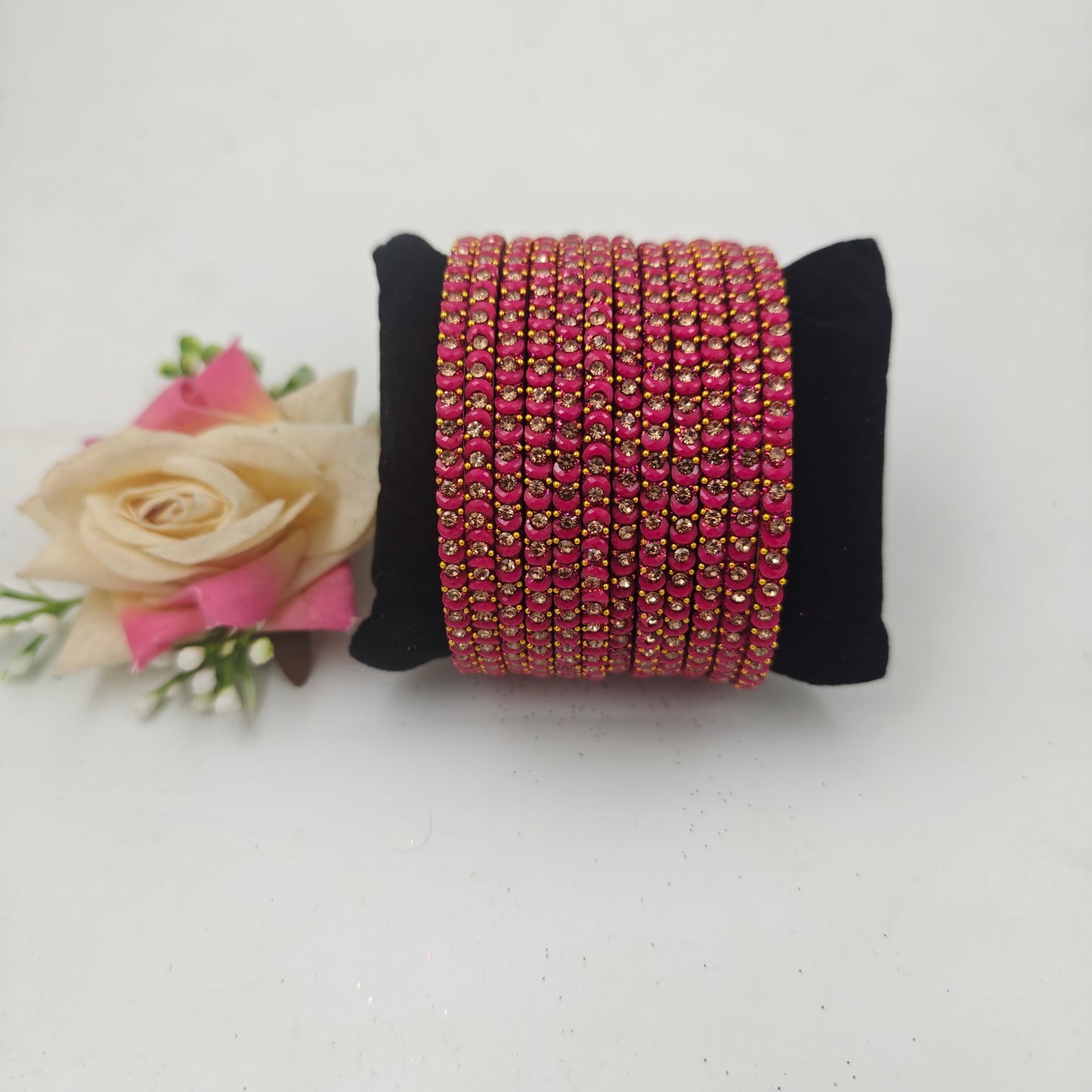 Navika Bangles Dhamaka Design Stone Studded Traditional Glass  Bangles Set for Women & Girls – One Dozen (Pack of 12)