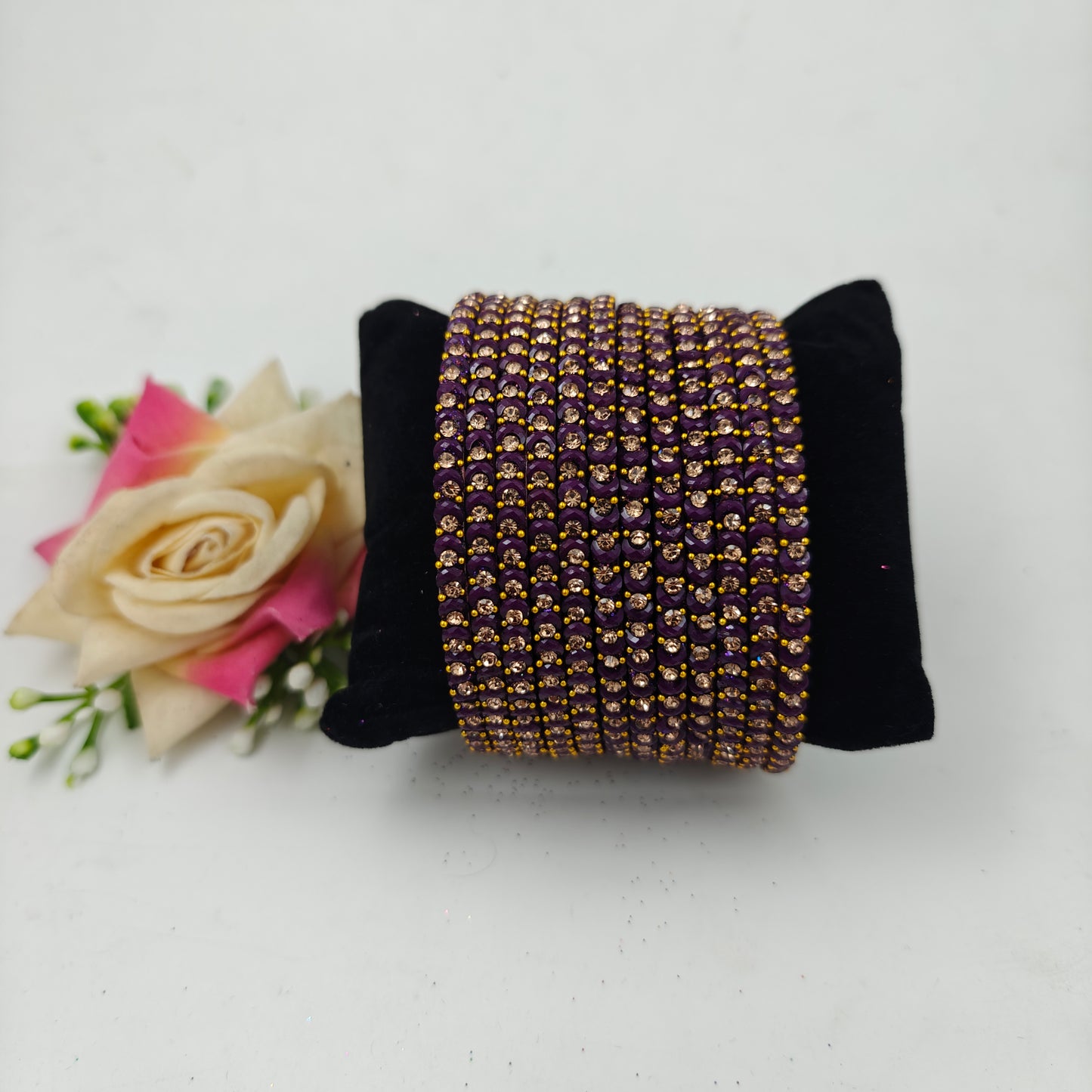 Navika Bangles Dhamaka Design Stone Studded Traditional Glass  Bangles Set for Women & Girls – One Dozen (Pack of 12)