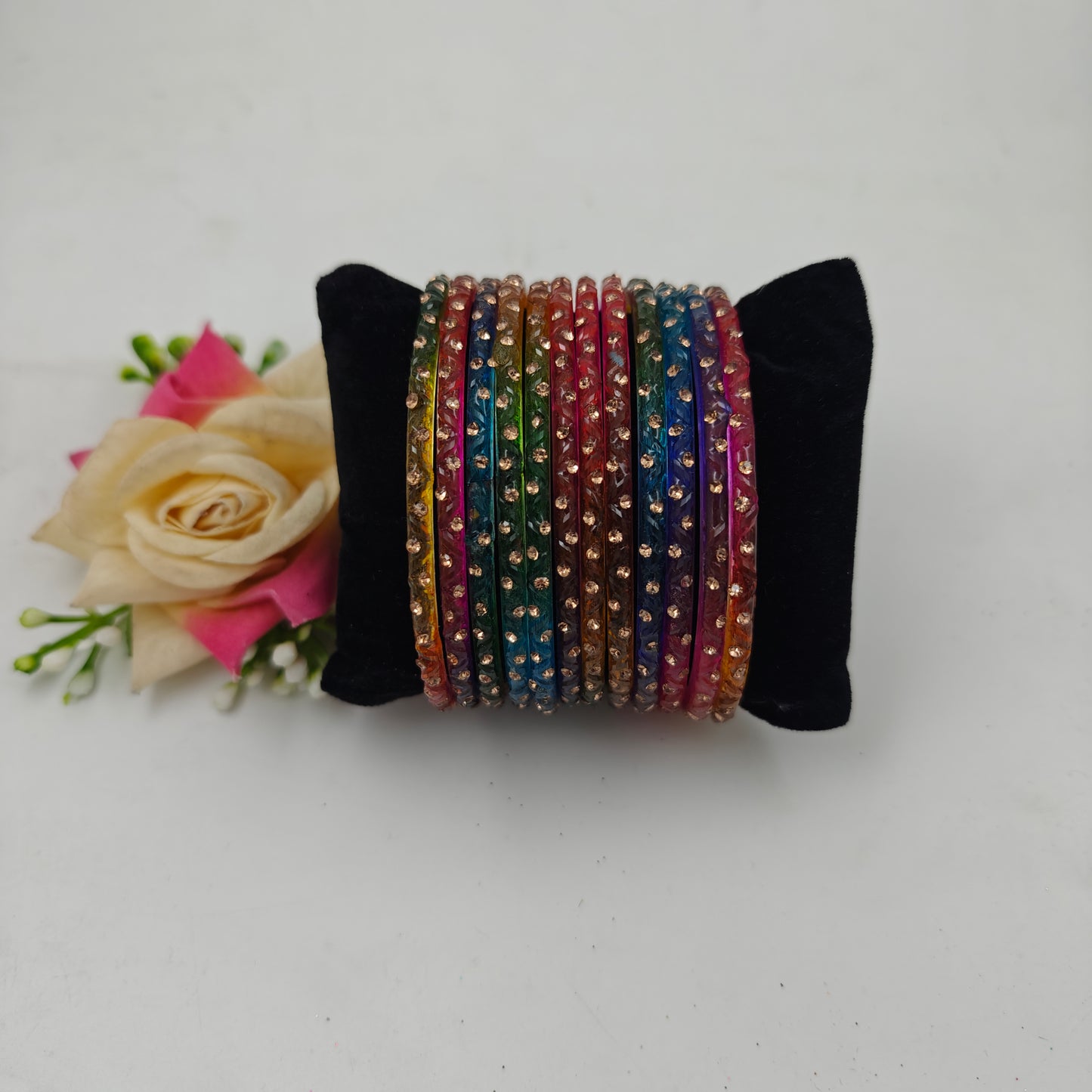 Paichan Glass Bangles Set for Women & Girls | Traditional Ethnic Stone Work Bangles | Wedding & Party Wear
