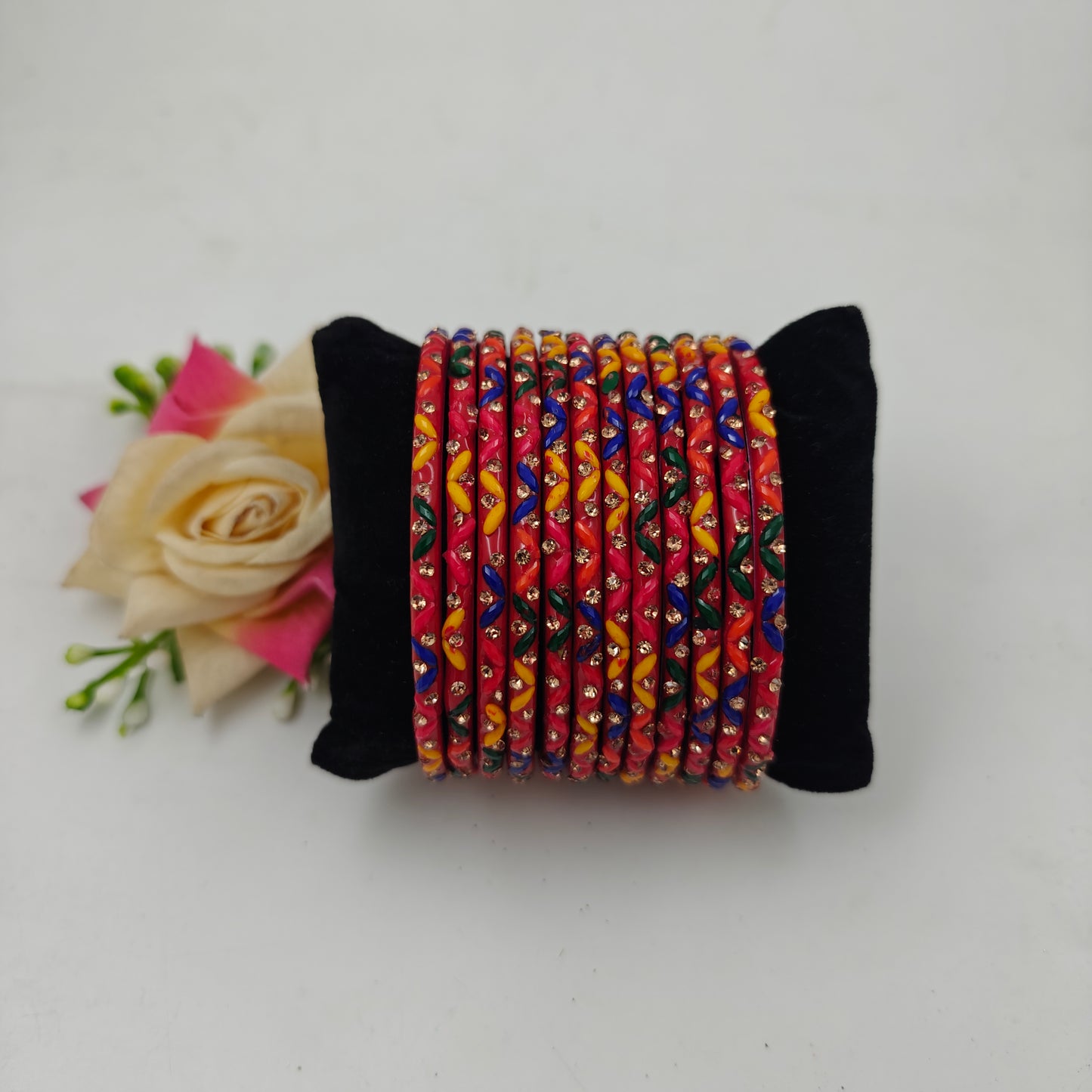 Paichan Glass Bangles Set for Women & Girls | Traditional Ethnic Stone Work Bangles | Wedding & Party Wear
