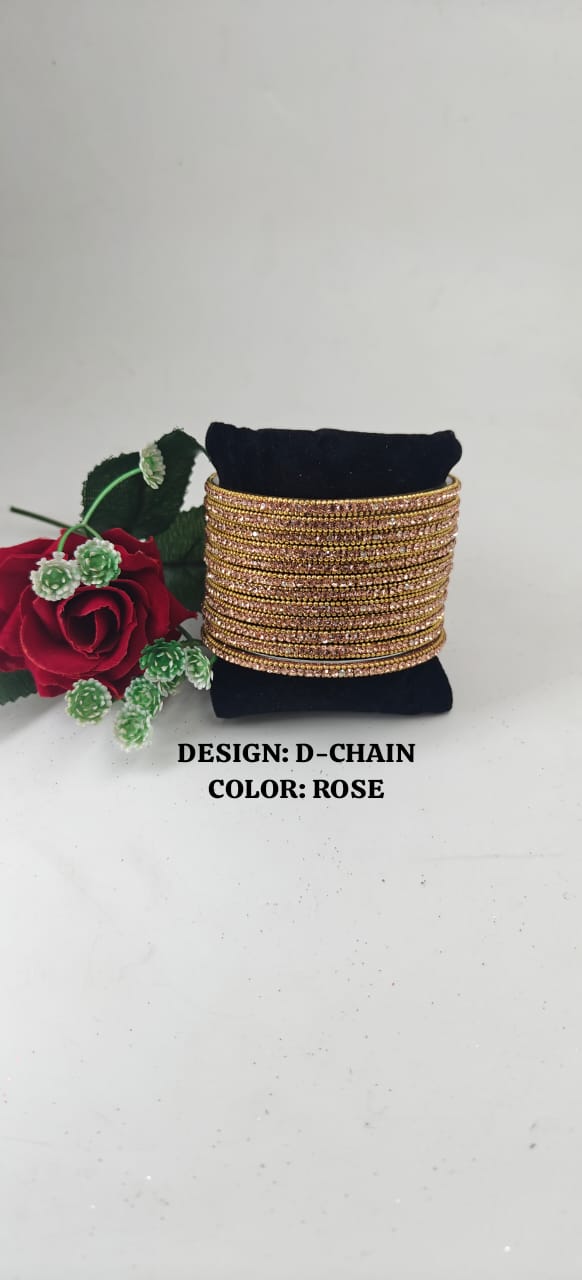 Glass D-Chain Bangles – One Dozen Set | NB-GLASS-D-CHAIN-ONE-DOZEN-BNGL | Navika Bangles