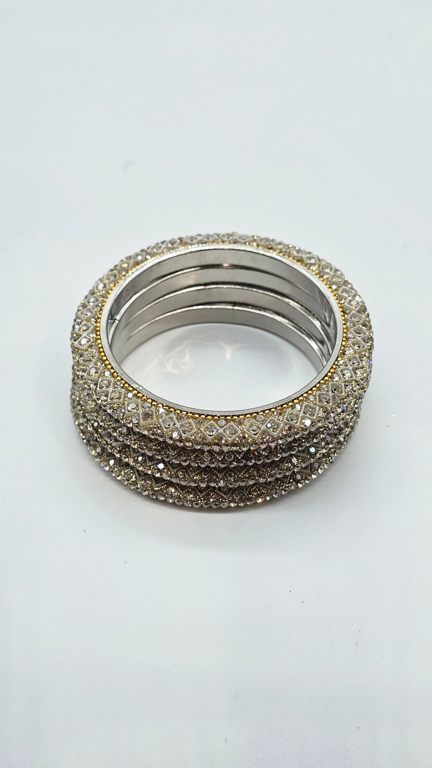 Shadow Pacheli Square Shape Metal Bangles – 4 Bangles Set | Navika Bangles