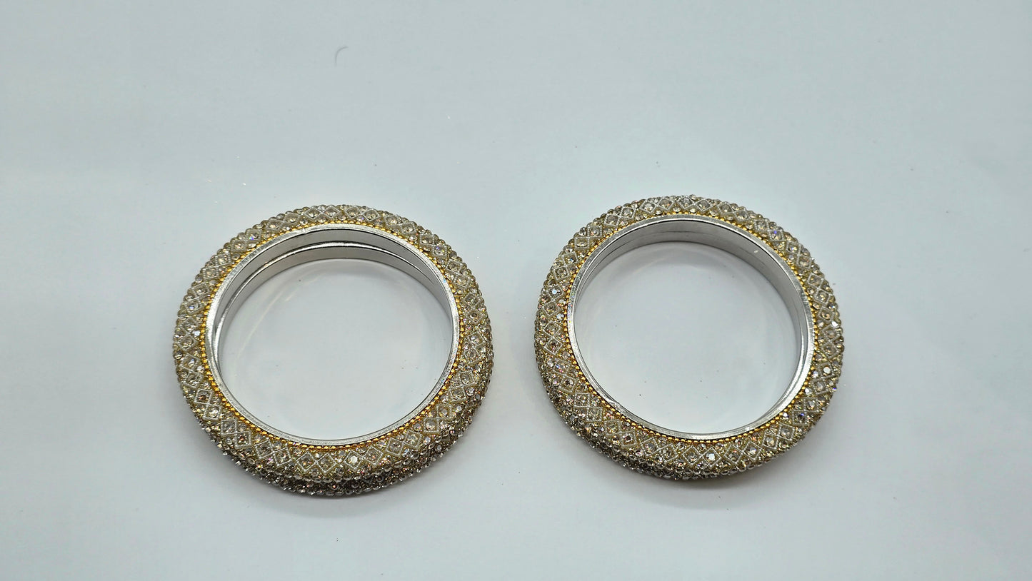 Shadow Pacheli Square Shape Metal Bangles – 4 Bangles Set | Navika Bangles