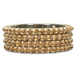 Metal Pearl Pacheli Bangles Set (4 Bangles) | NB-METAL-PEARL-PACHELI-4-BNGL | Navika Bangles