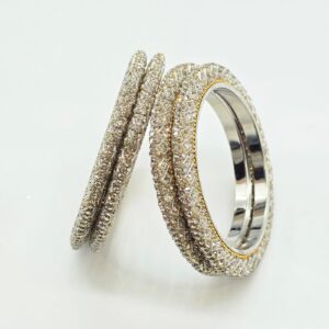 Shadow Pacheli Square Shape Metal Bangles – 4 Bangles Set | Navika Bangles
